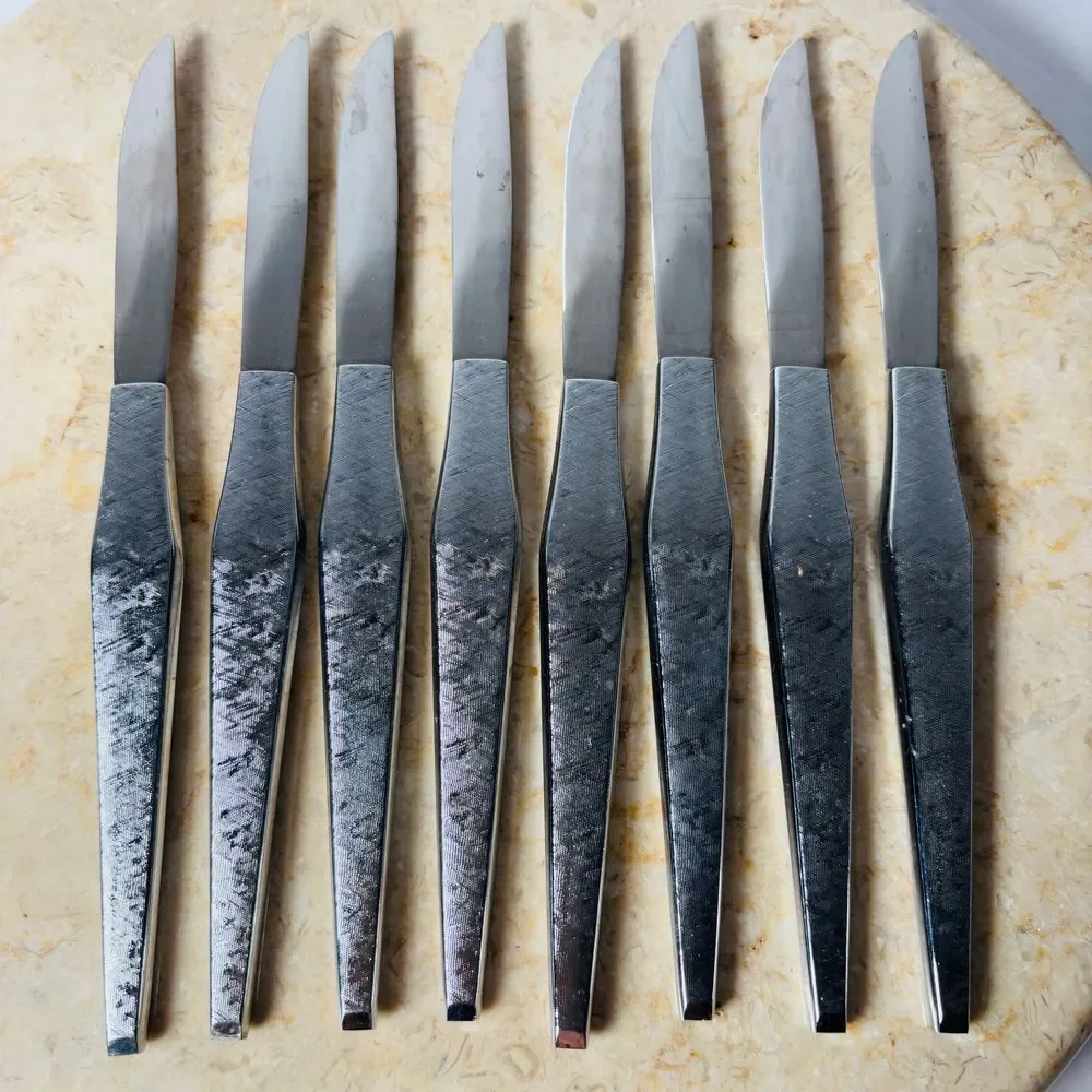 Carvel Hall Knives‎ 8 Steak Knives Stainless Steel Knives Vintage Knives